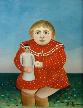  Rousseau Decoraci%C3%B3n Paredes - La niña con una muñeca 1905 Henri Rousseau Postimpresionismo Primitivismo ingenuo
